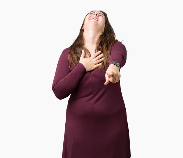 Beautiful Attractive Size Young Woman Wearing Dress Isolated Background Laughing — Stock Photo, Image