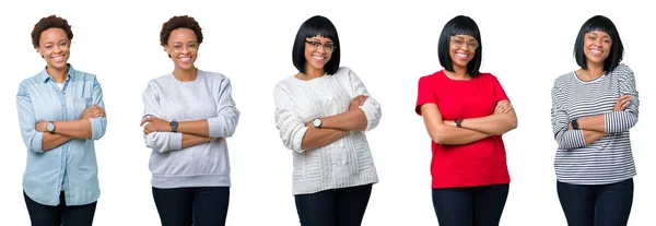 Jonge Afro Amerikaanse Vrouw Met Afro Haar Geïsoleerde Achtergrond Blij — Stockfoto