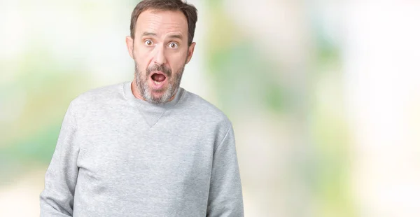 Schöner Älterer Mann Mittleren Alters Trägt Ein Sweatshirt Über Isoliertem — Stockfoto