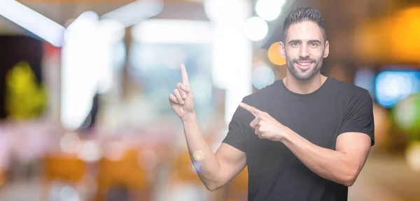 Young Handsome Man Isolated Background Smiling Looking Camera Pointing Two — Stock Photo, Image