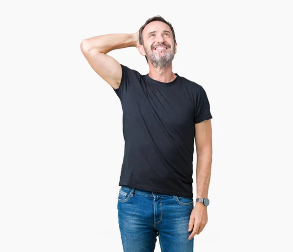 Handsome Middle Age Hoary Senior Man Isolated Background Smiling Confident — Stock Photo, Image