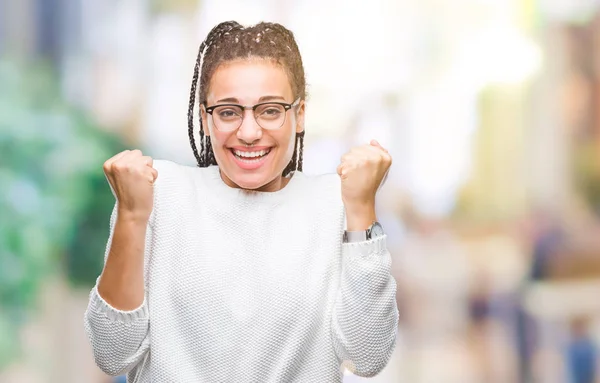 Young Gevlochten Afrikaans Amerikaans Meisje Haar Dragen Van Een Bril — Stockfoto