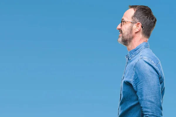 Edad Media Hoary Hombre Mayor Con Gafas Sobre Fondo Aislado —  Fotos de Stock