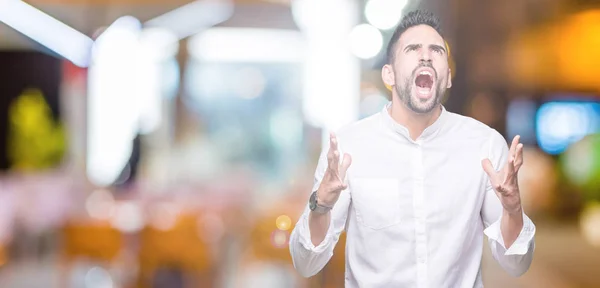 Jonge Zakenman Geïsoleerde Achtergrond Gekke Gekke Schreeuwen Schreeuwen Met Agressieve — Stockfoto