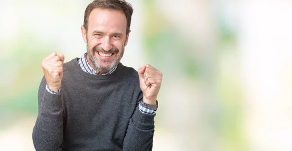 Hombre Mayor Guapo Mediana Edad Con Suéter Sobre Fondo Aislado —  Fotos de Stock