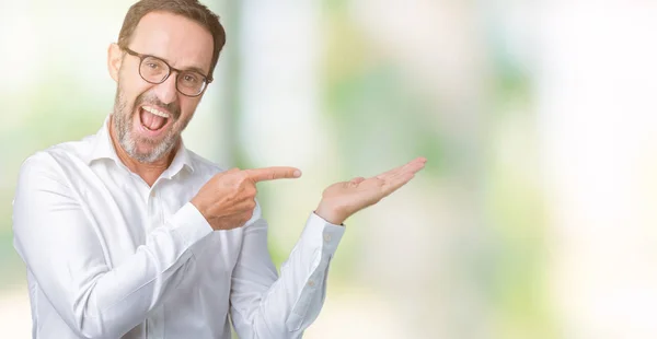 Guapo Mediana Edad Elegante Hombre Negocios Senior Con Gafas Sobre — Foto de Stock