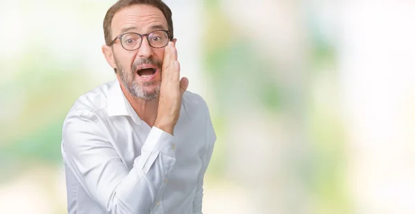 Guapo Mediana Edad Elegante Hombre Negocios Senior Con Gafas Sobre —  Fotos de Stock