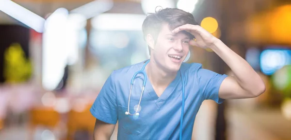 Young Doctor Wearing Medical Uniform Isolated Background Very Happy Smiling — Stock Photo, Image