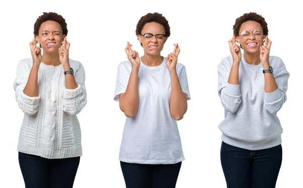 Junge Afrikanisch Amerikanische Frau Mit Afro Haaren Vor Isoliertem Hintergrund — Stockfoto