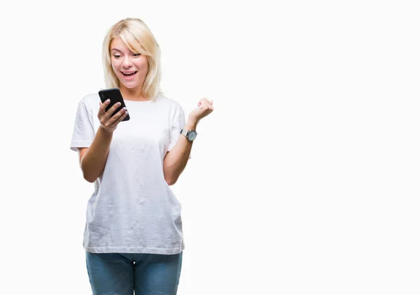 Duygu Tezahürat Smartphone Gurur Çığlık Zafer Başarı Çok Heyecanlı Kutluyor — Stok fotoğraf