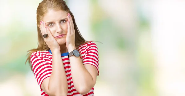 Reife Frau Mittleren Alters Trägt Lässiges Shirt Über Isoliertem Hintergrund — Stockfoto