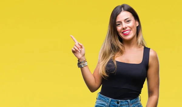 Joven Mujer Hermosa Sobre Fondo Aislado Con Una Gran Sonrisa —  Fotos de Stock