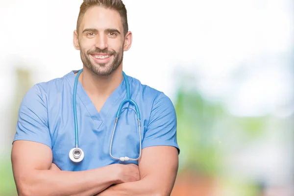 Handsome Young Doctor Surgeon Man Isolated Background Happy Face Smiling — Stock Photo, Image