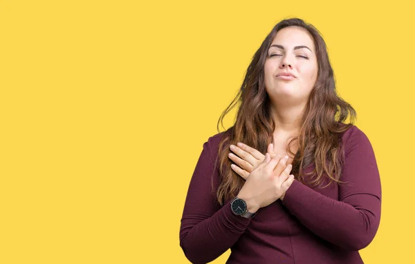 Bonita Atraente Size Jovem Mulher Vestindo Vestido Sobre Fundo Isolado — Fotografia de Stock