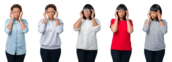 Jonge African American Vrouw Met Afro Haar Geïsoleerd Achtergrond Met — Stockfoto