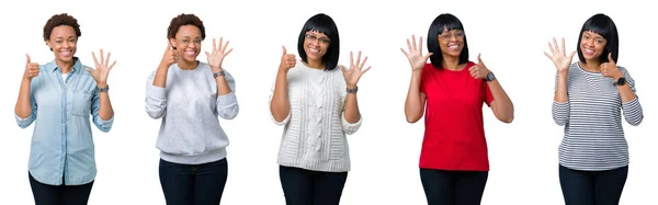 Jonge African American Vrouw Met Afro Haar Geïsoleerde Achtergrond Weergeven — Stockfoto