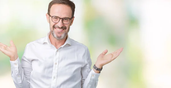 Guapo Mediana Edad Elegante Hombre Negocios Senior Con Gafas Sobre — Foto de Stock