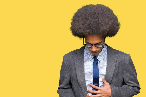 Jovem Homem Negócios Afro Americano Com Cabelo Afro Vestindo Óculos — Fotografia de Stock