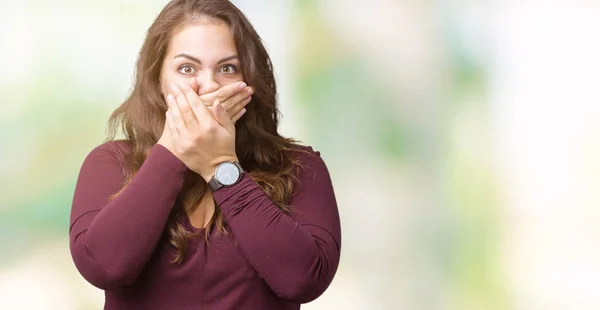 Bonita Atraente Size Jovem Mulher Vestindo Vestido Sobre Fundo Isolado — Fotografia de Stock