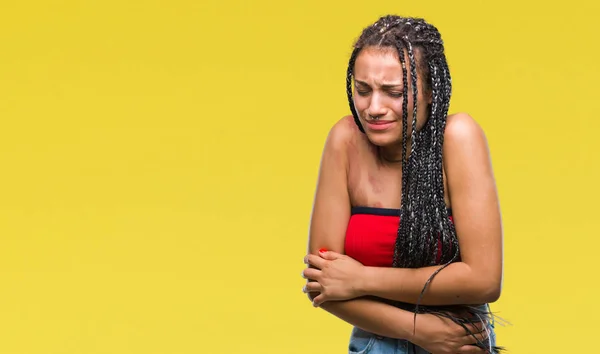 Jeunes Cheveux Tressés Afro Américain Avec Pigmentation Tache Naissance Sur — Photo