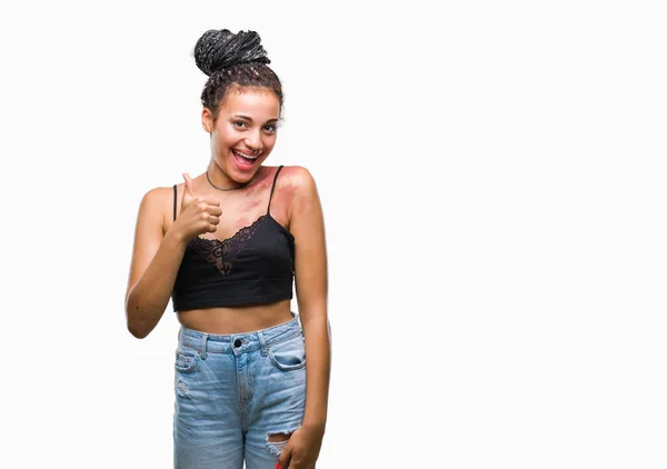 Cabelo Trançado Jovem Afro Americano Com Pigmentação Marca Nascimento Mancha — Fotografia de Stock