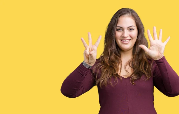 Bonita Atraente Size Jovem Mulher Vestindo Vestido Sobre Fundo Isolado — Fotografia de Stock