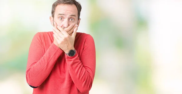 Bello Uomo Anziano Hoary Mezza Età Che Indossa Maglione Invernale — Foto Stock