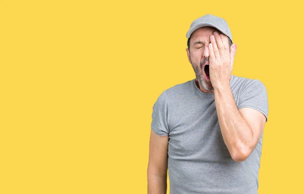 Guapo Mediana Edad Hoary Hombre Mayor Con Gorra Deportiva Sobre —  Fotos de Stock