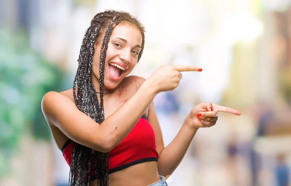 Cabello Trenzado Joven Afroamericano Con Mancha Pigmentación Marca Nacimiento Sobre —  Fotos de Stock