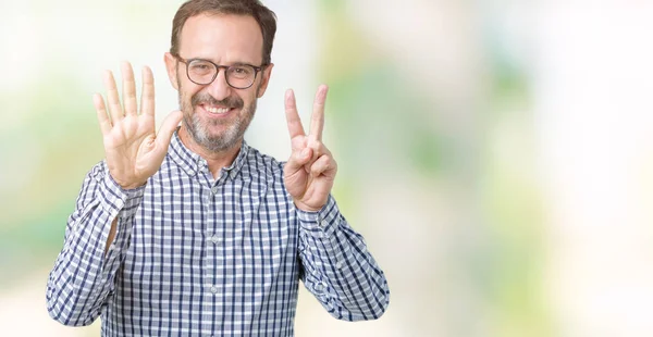 Guapo Mediana Edad Elegante Hombre Negocios Senior Con Gafas Sobre — Foto de Stock