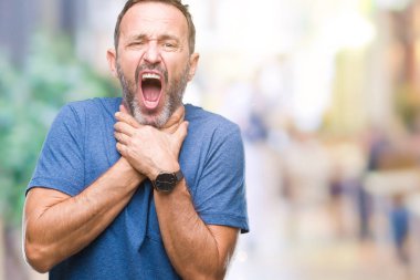 Orta yaş ağarmış komuta sizde izole arka plan bağırarak üzerinde ve çünkü boğmak acı kendi ellerimle öldürürüm. Sağlık sorunu. Yaralarından ve intihar kavramı.