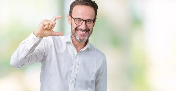 Guapo Mediana Edad Elegante Hombre Negocios Senior Con Gafas Sobre —  Fotos de Stock