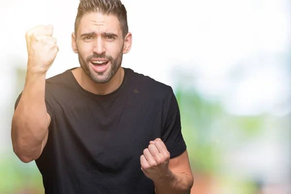 Junger Gutaussehender Mann Mit Isoliertem Hintergrund Der Wütend Und Wütend — Stockfoto