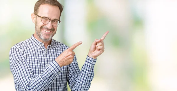 Handsome Middle Age Elegant Senior Business Man Wearing Glasses Isolated — Stock Photo, Image