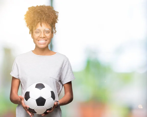 Futbol Futbol Topu Ayakta Diş Gösterilen Kendine Güvenen Bir Gülümsemeyle — Stok fotoğraf