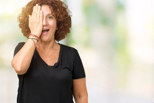 Mooie Midden Ager Senior Vrouw Geïsoleerde Achtergrond Die Betrekking Hebben — Stockfoto