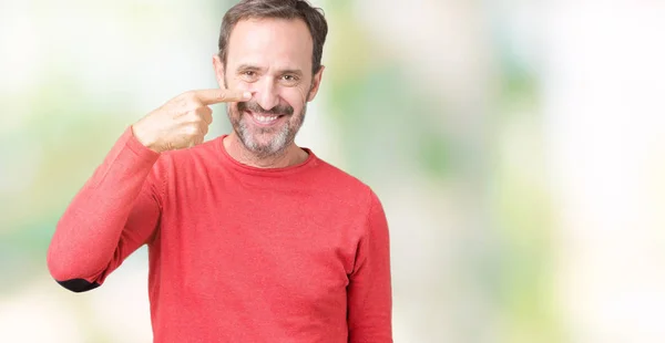 Knappe Middenleeftijd Hoary Senior Man Dragen Winter Trui Geïsoleerd Background — Stockfoto