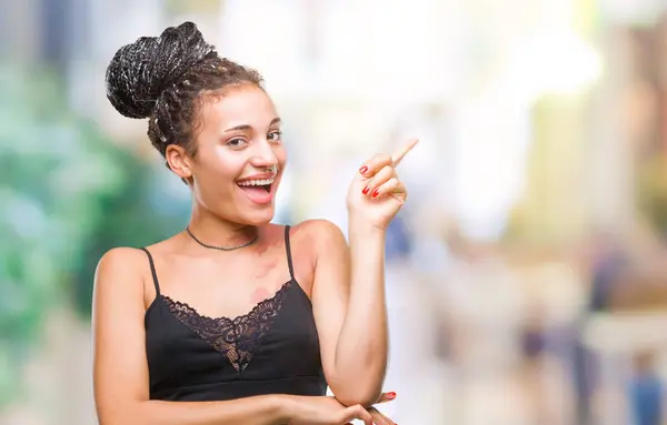 Cabello Trenzado Joven Afroamericano Con Mancha Pigmentación Marca Nacimiento Sobre —  Fotos de Stock