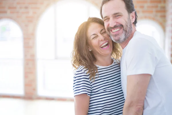 Middle Age Senior Couple Moving New House Smiling Happy Love — Stock Photo, Image