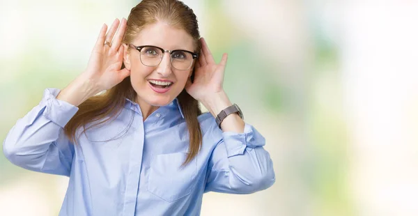 Beautiful Middle Age Mature Business Woman Wearing Glasses Isolated Background — Stock Photo, Image