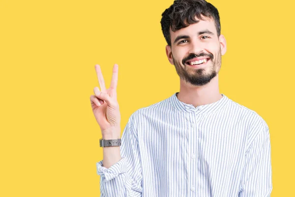 Junger Gutaussehender Geschäftsmann Mit Isoliertem Hintergrund Der Mit Glücklichem Gesicht — Stockfoto