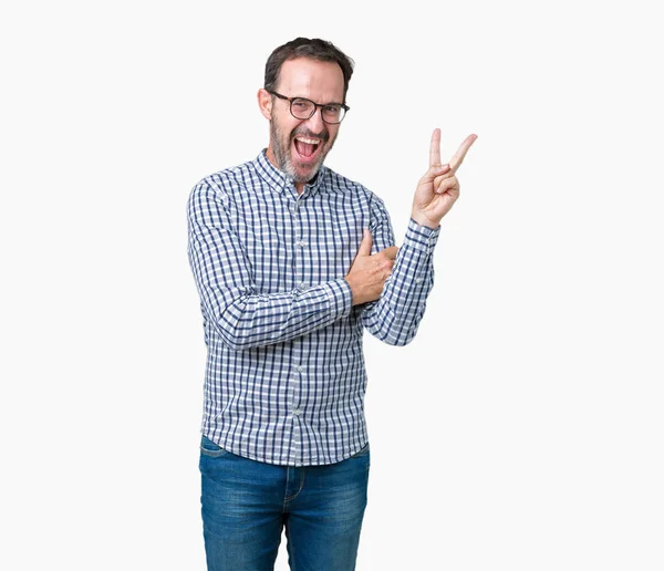 Guapo Mediana Edad Elegante Hombre Negocios Senior Con Gafas Sobre —  Fotos de Stock