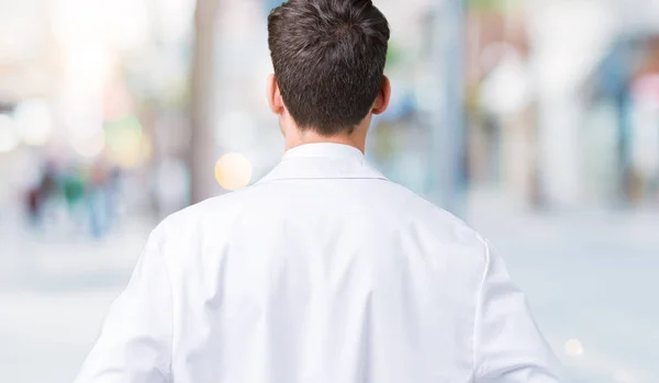 Young Professional Scientist Man Wearing White Coat Isolated Background Standing — Stock Photo, Image