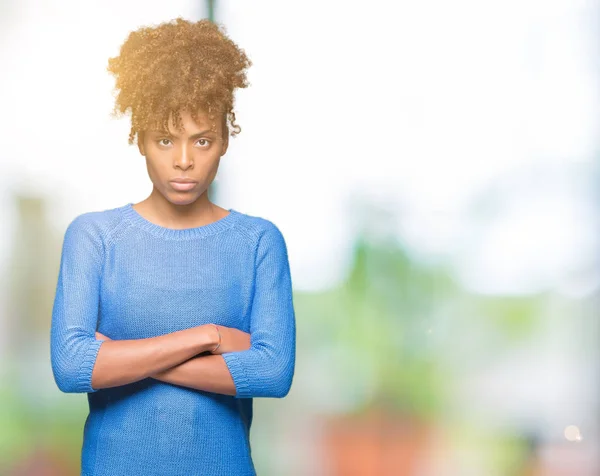 Mooie Jonge African American Vrouw Geïsoleerde Achtergrond Scepticus Nerveus Afkeurende — Stockfoto