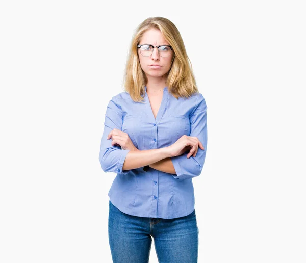 Beautiful Young Business Woman Isolated Background Skeptic Nervous Disapproving Expression — Stock Photo, Image