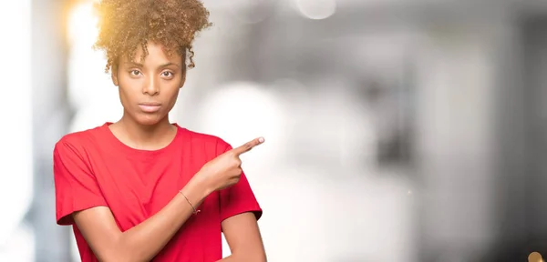 Gyönyörű Fiatal Afrikai Amerikai Mint Elszigetelt Háttér Mutatva Kéz Ujj — Stock Fotó
