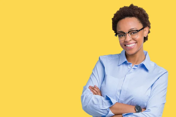 Jovem Bela Mulher Negócios Afro Americana Sobre Fundo Isolado Rosto — Fotografia de Stock