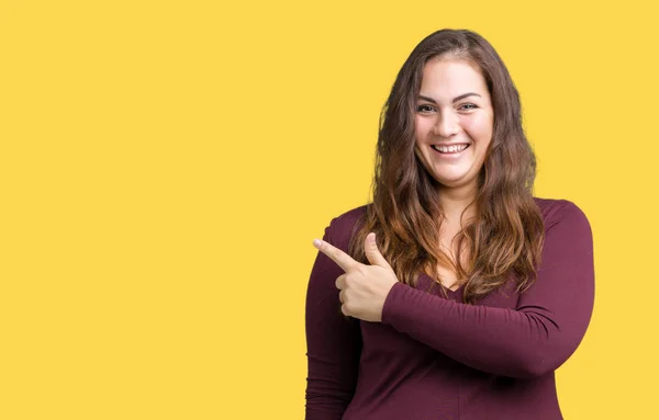 Bonita Atraente Size Jovem Mulher Vestindo Vestido Sobre Fundo Isolado — Fotografia de Stock