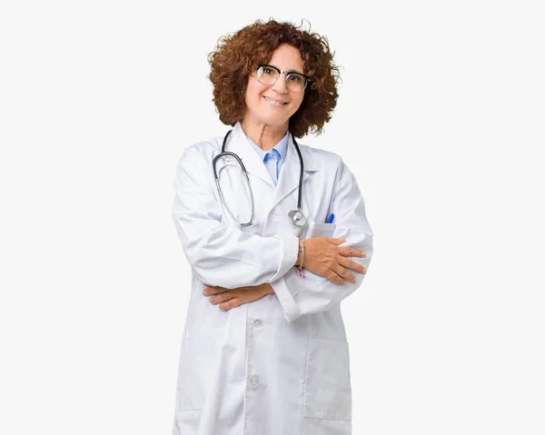 Middle Ager Senior Doctor Woman Isolated Background Happy Face Smiling — Stock Photo, Image