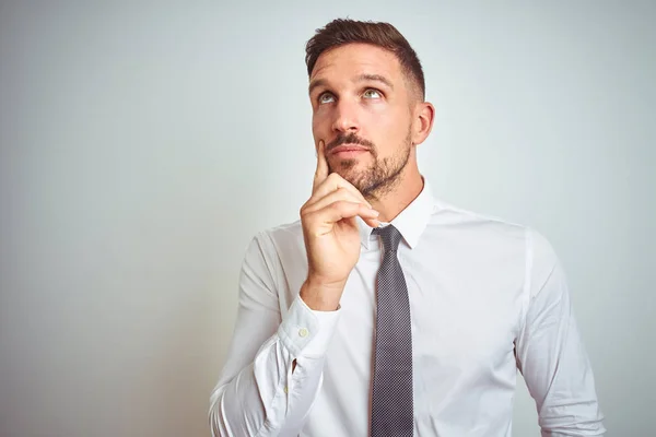 Young Handsome Business Man Wearing Elegant White Shirt Isolated Background — Stock Photo, Image